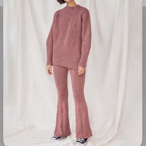 NWT $648 Sz S/M The Knotty Ones Slabada Dusty Pink Knit Wool Pants & Sweater Set